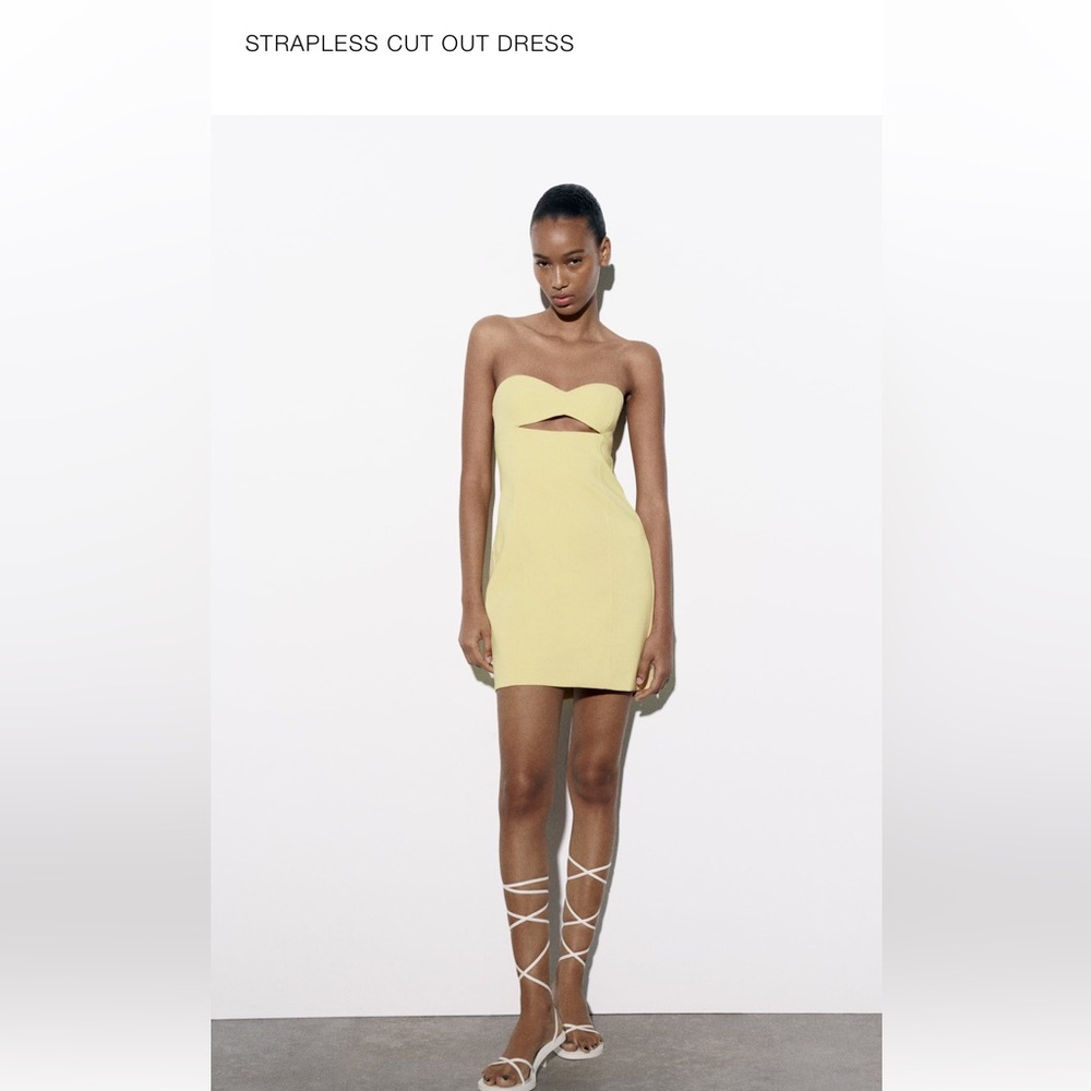ZARA Strapless cutout dress